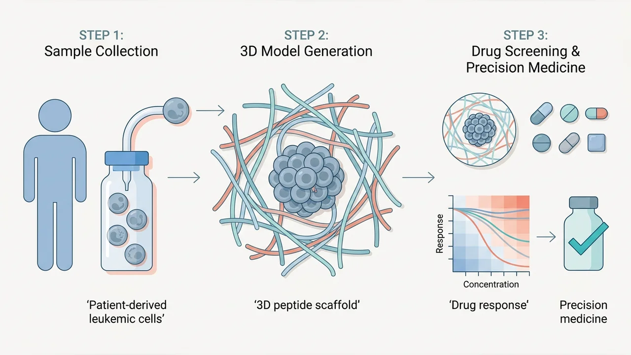 Disease Models from Patient-derived Leukemic Cells in Biomimetic Peptide Scaffolds for Precision Medicine Applications — research illustration